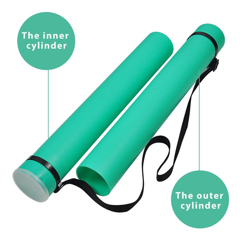 DEWEL Document Tube,Plastic Expanding Poster/Art/Document Storage Tube 24.5 to 40 inches Adjustable with Carrying Strap Waterproof and Light-Resistance Telescoping Carrying Case (Green-Large Size) - Image 5
